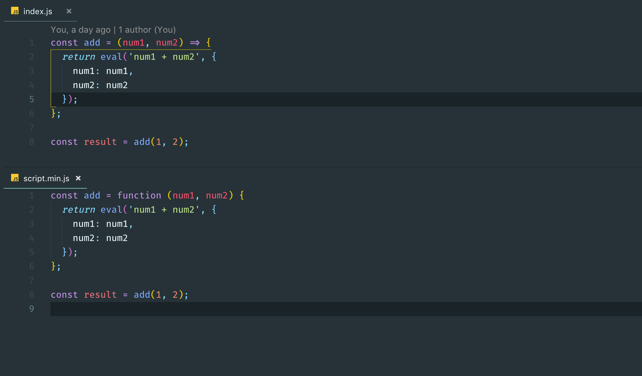 Resultaat van Babel met custom preset